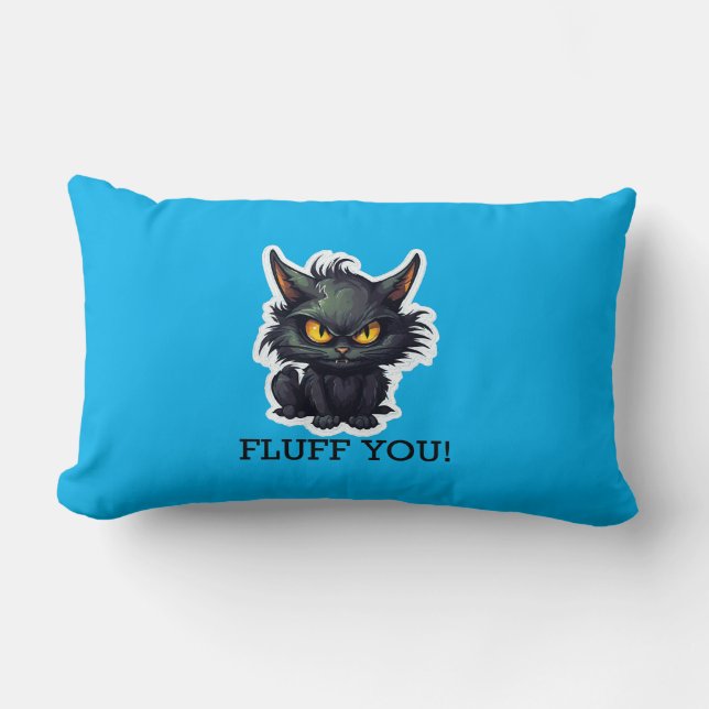 Rectangle Conception de chat noir bébé - Coussin Lumbar 13"  (Recto)