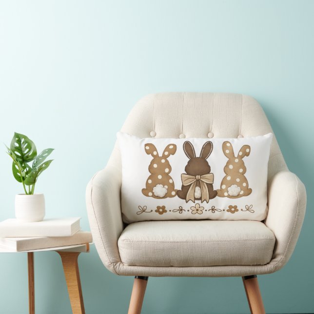 Rectangle Conception de Coussin de Lancement de Lapin de Pâq (Chaise)