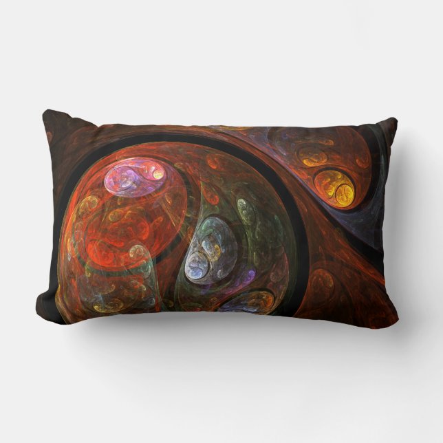 Rectangle Connexion fluide Coussin Lumbar Art Abstrait (Recto)