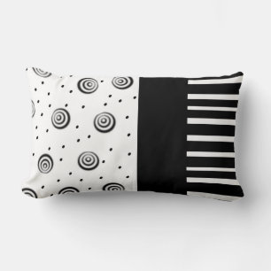 Rectangle cool noir et blanc coussin moderne chic