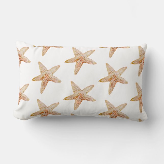 Rectangle Coral Starfish Motif Coussin (Recto)