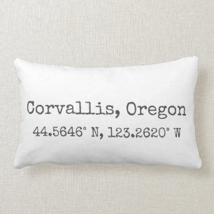 Rectangle Corvallis, Oregon Coordonnées Lumbar Coussin