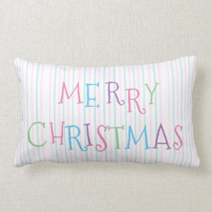Rectangle Couleurs en pastel de coussin de Joyeux Noël