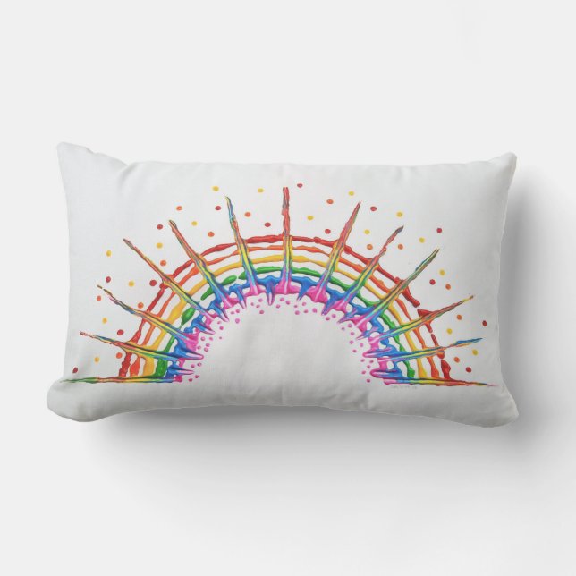 Rectangle Coussin à lancer arc-en-ciel, Coussin Lumbar 33 x  (Recto)