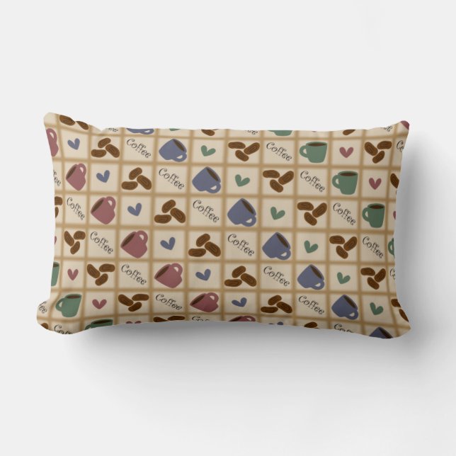 Rectangle Coussin à motif café personnalisé (Recto)