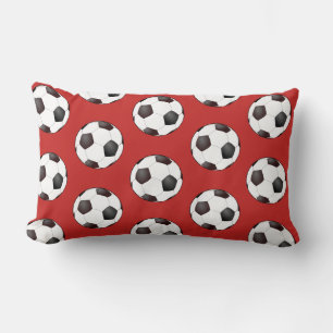 Rectangle Coussin à motif de ballon de football noir et blan