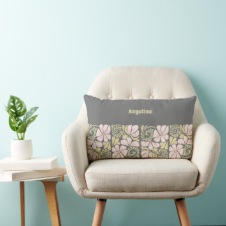 Rectangle Coussin Accent au design floral moderne.