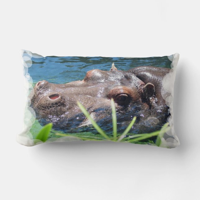 Rectangle Coussin affamé d'hippopotame (Recto)