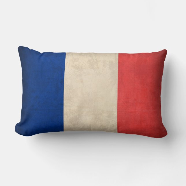 Rectangle Coussin affligé par drapeau de la France - (Recto)