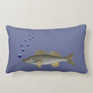 Rectangle Coussin amusant et élégant avec du poisson et de