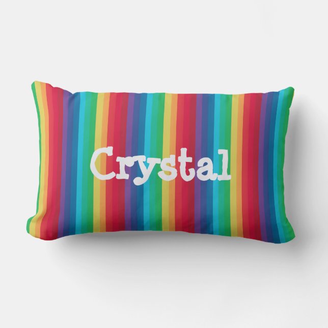 Rectangle Coussin arc-en-ciel avec nom (Recto)