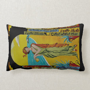 Rectangle Coussin Art déco unique Agatha Christie