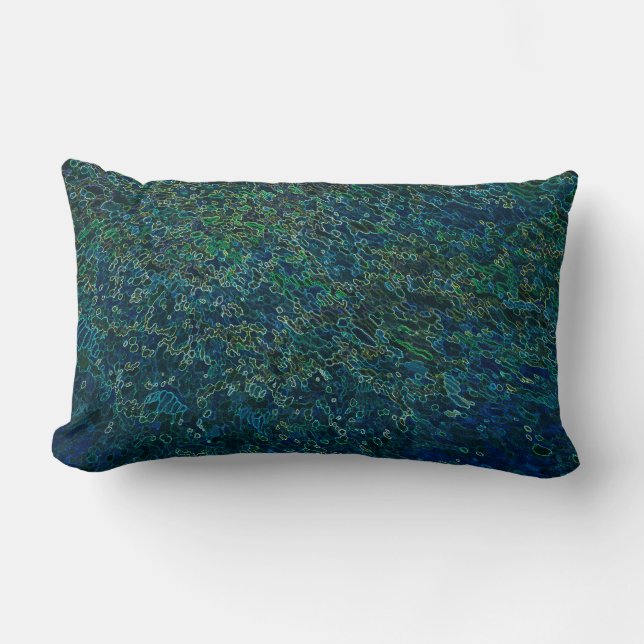 Rectangle Coussin au néon de vagues par Margaret Juul (Recto)