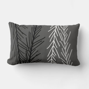 Rectangle coussin audacieux noir, blanc gris abstrait art na