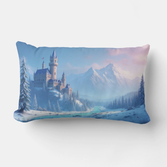 Rectangle coussin avec un paysage fantastique - hiver émouva (Recto)