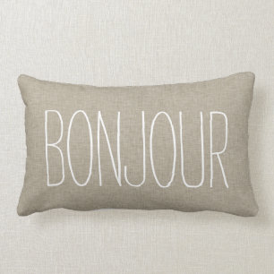 Rectangle Coussin beige de toile de lancer de couleur de