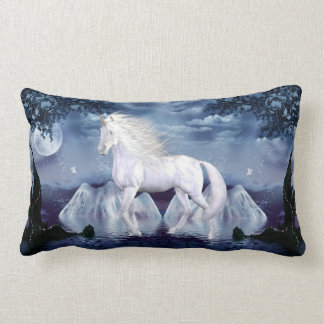 Rectangle Coussin blanc de MoJo d'Américain de licorne de