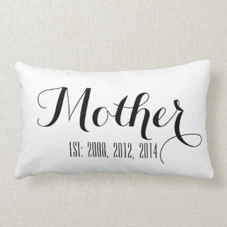 Rectangle Coussin blanc noir du jour de mère du manuscrit |