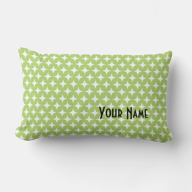 Rectangle Coussin blanc vert d'étoile (Recto)