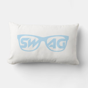 Rectangle Coussin bleu et blanc swag 2 face