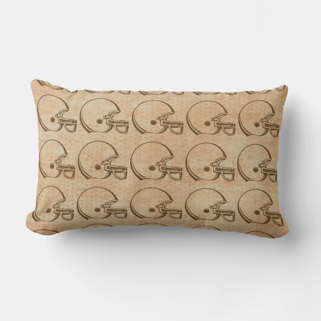 Rectangle Coussin Brown de casque de football de thème (Recto)