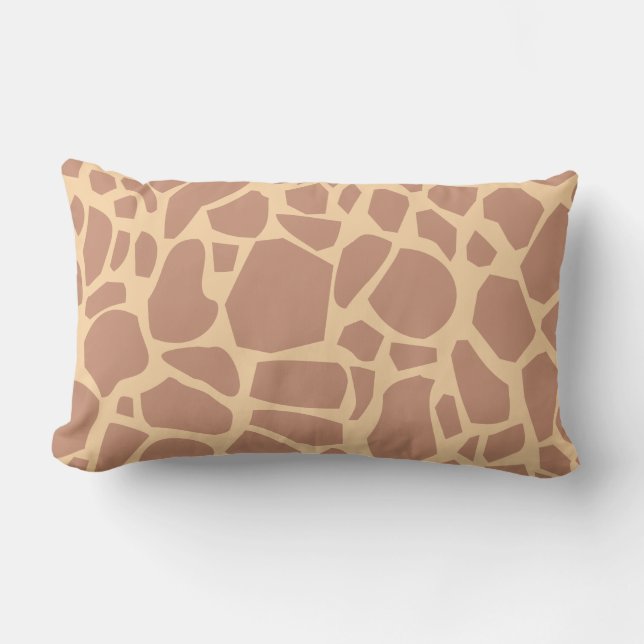 Rectangle Coussin Brown en bois d'impression Giraffe (Recto)