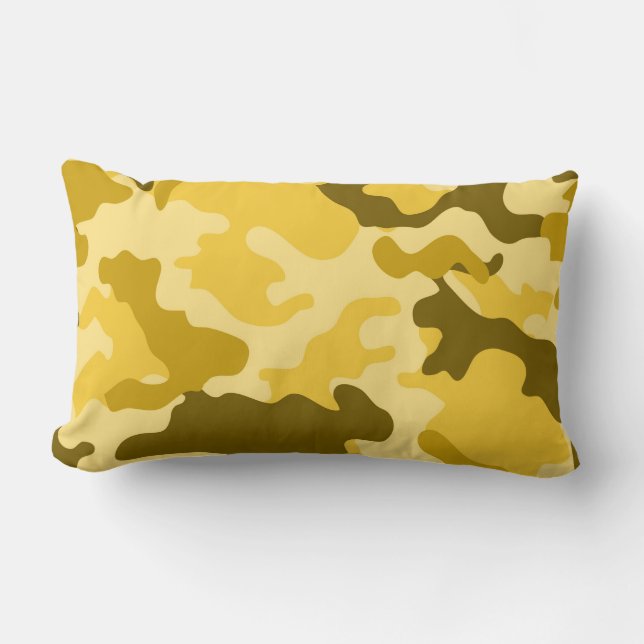 Rectangle Coussin Camo Lumbar jaune (Recto)