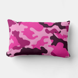 Rectangle Coussin Camo Lumbar rose
