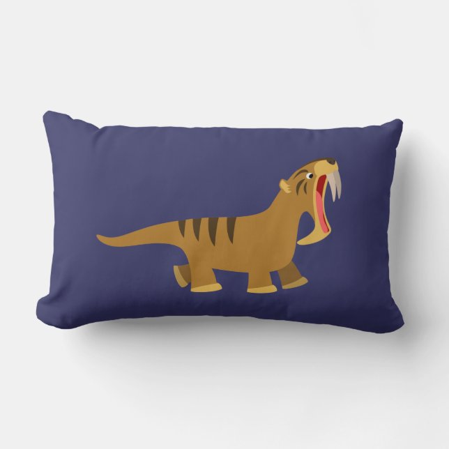 Rectangle Coussin Cartoon Thylacosmilus avec une grande bouc (Recto)