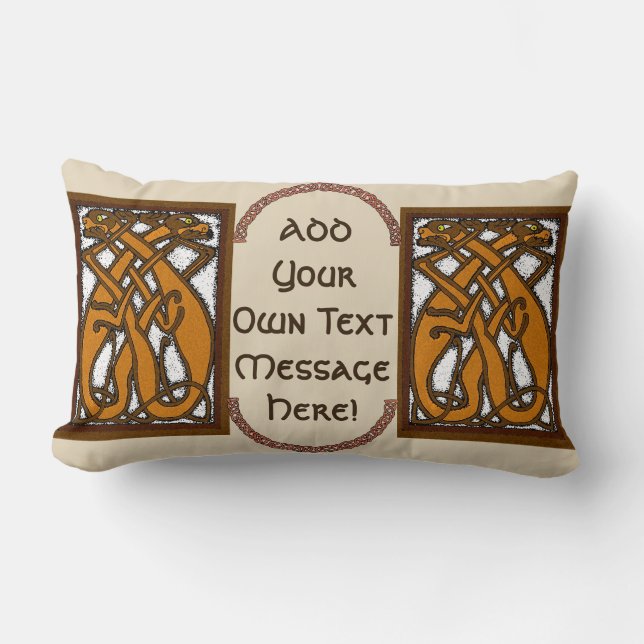 Rectangle Coussin Celtic Dogs Lumbar (Recto)