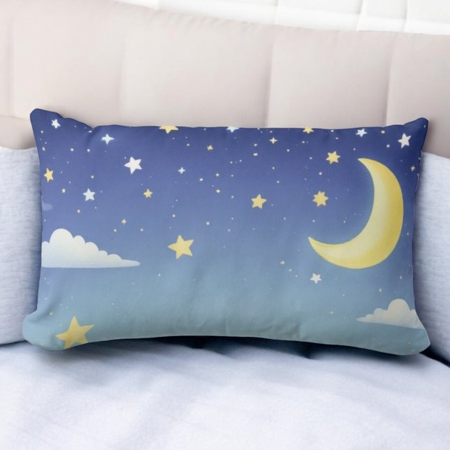 Rectangle Coussin Ciel De Nuit Lunaire (Créateur téléchargé)