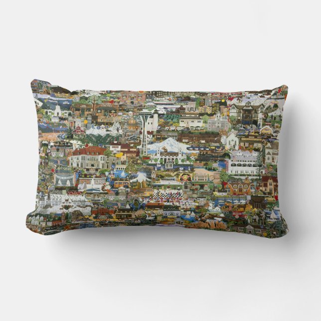 Rectangle Coussin "Collage de 100 peintures" (Recto)