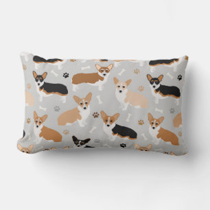 Rectangle Coussin Corgi Chig Paws et Bones Lumbar