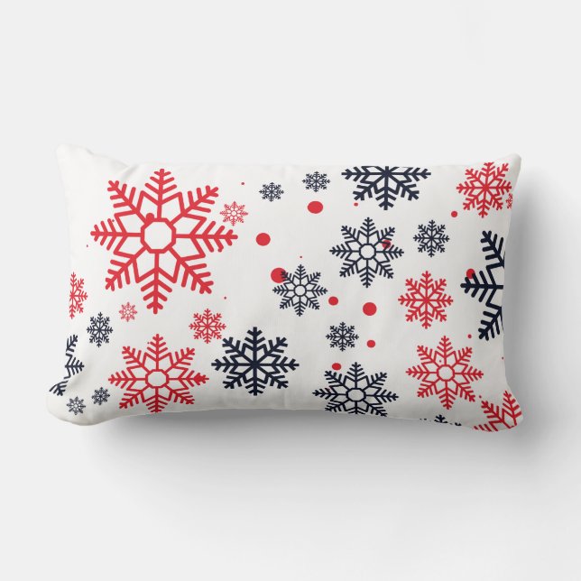 Rectangle Coussin d'accent - Flocons de neige de vacances (Recto)