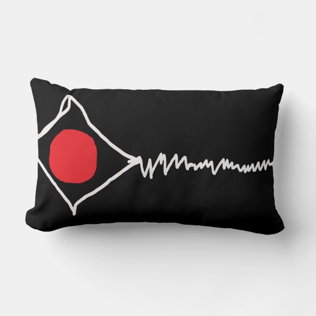 Rectangle coussin d'accent noir "Broken Kite" (Recto)