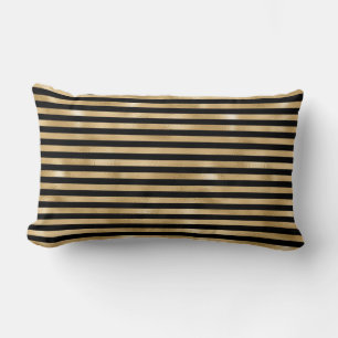 Rectangle Coussin d'accentuation en or et en noir