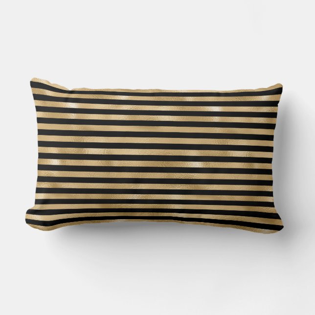 Rectangle Coussin d'accentuation en or et en noir (Recto)