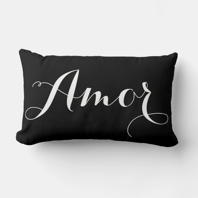 Rectangle Coussin d'amor noir et blanc (Recto)