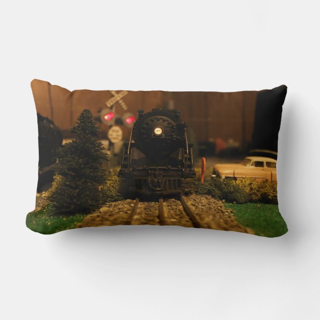 Rectangle Coussin d'après-guerre de scène de machine à (Recto)