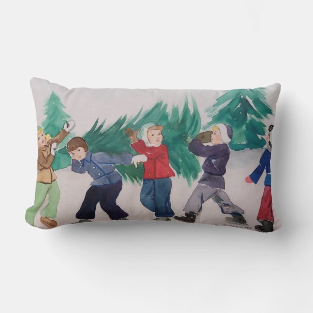 Rectangle Coussin d'art de Noël à double face (Recto)