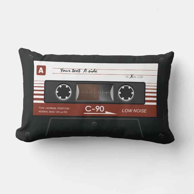Rectangle Coussin de bande de mélange de cassette de musique (Recto)