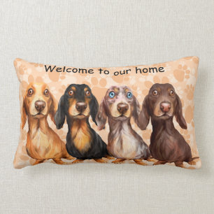 Rectangle Coussin de bienvenue Dachshund