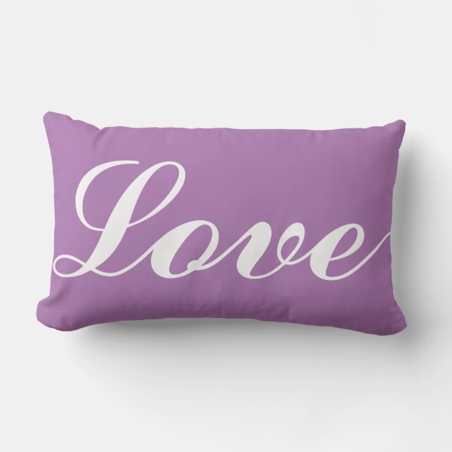 Rectangle Coussin de bois - Amour (Lavande) (Recto)