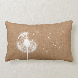 Rectangle Coussin de Burlap Dandelion Lumbar