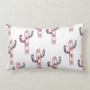 Rectangle Coussin de cactus de motif d'aquarelle