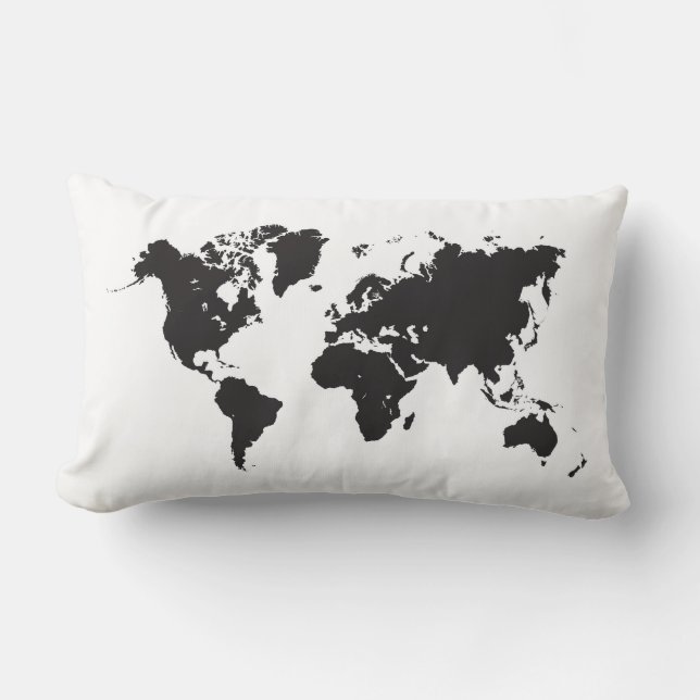 Rectangle coussin de carte du monde (Recto)