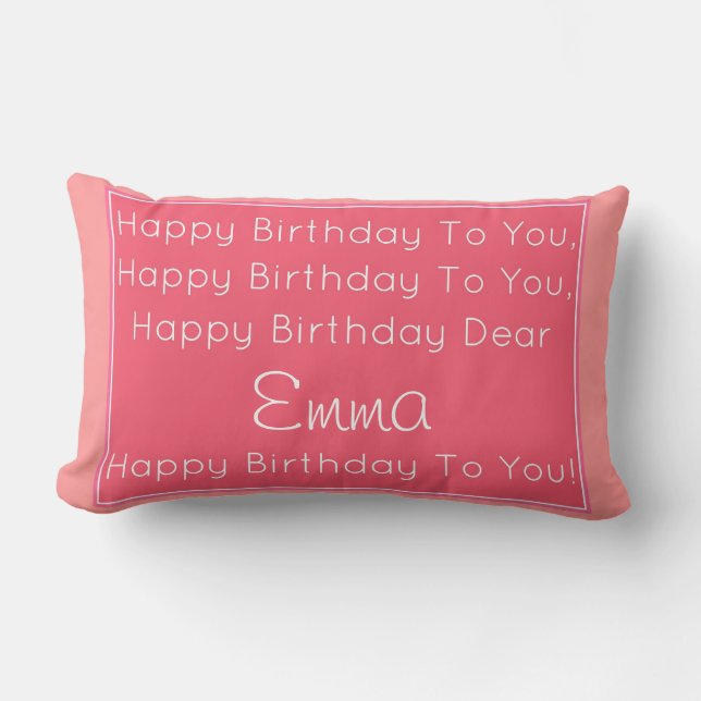 Rectangle Coussin de chanson de joyeux anniversaire (Recto)