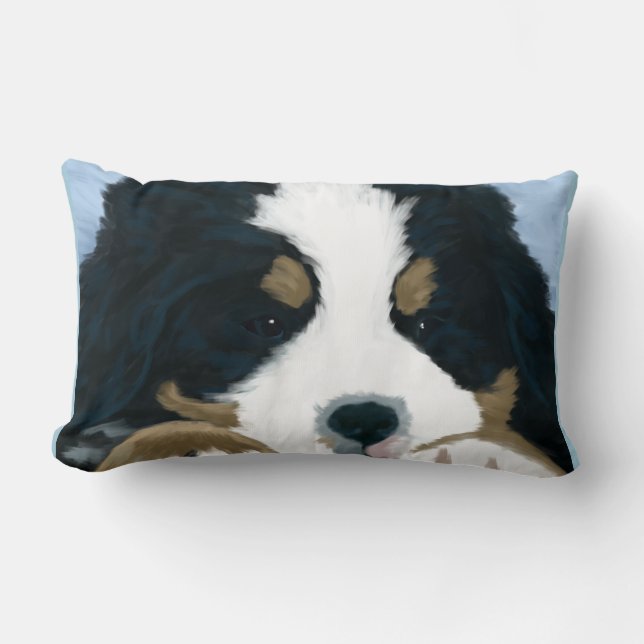 Rectangle Coussin de chien de montagne de Bernese (Recto)