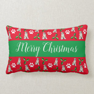 Rectangle Coussin de chien de Noël, chien de chevet