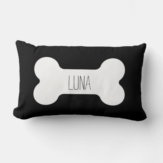 Rectangle Coussin de chien personnalisé, Coussin d'os de chi (Recto)